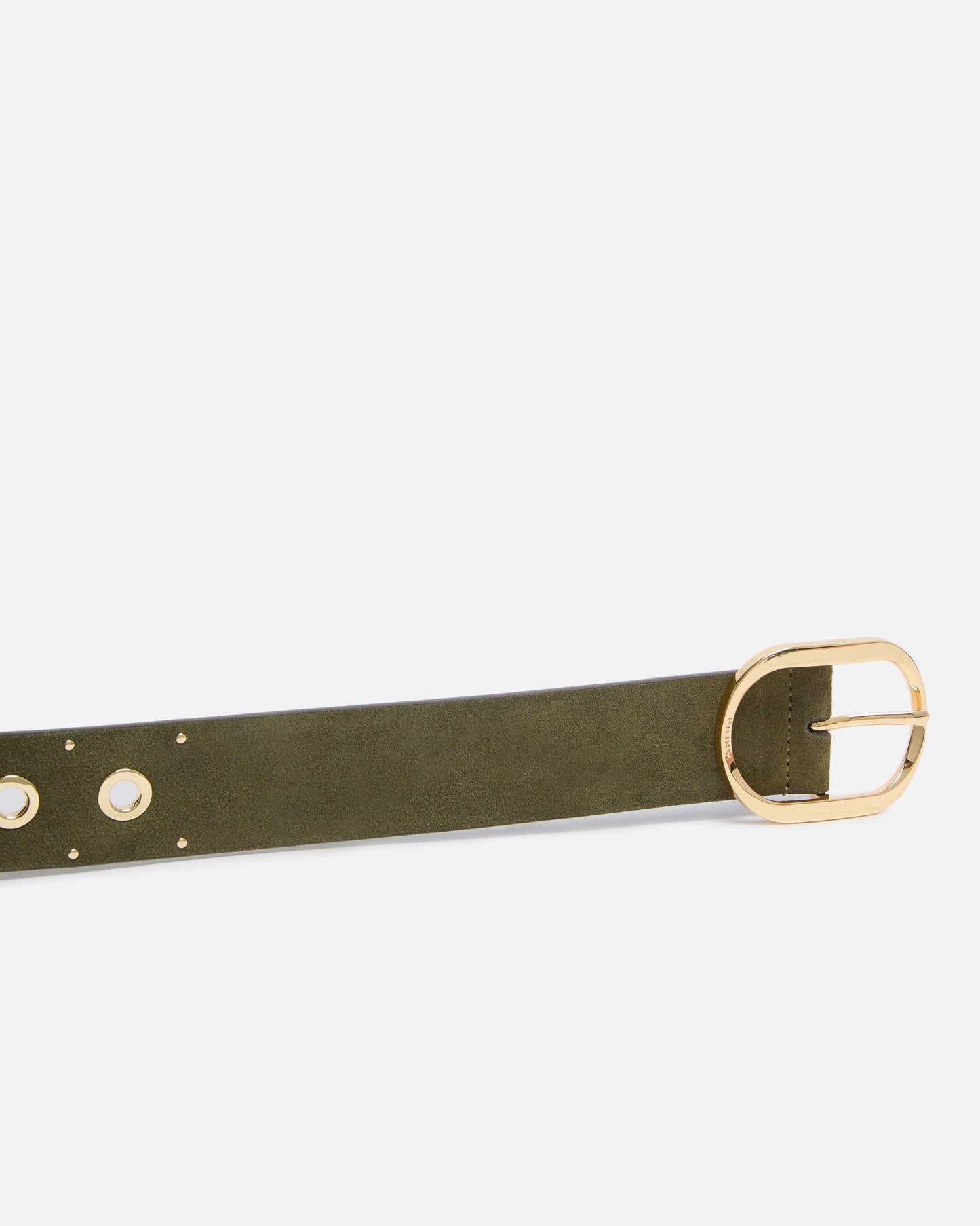 Leather belt with eyelets, 4cm