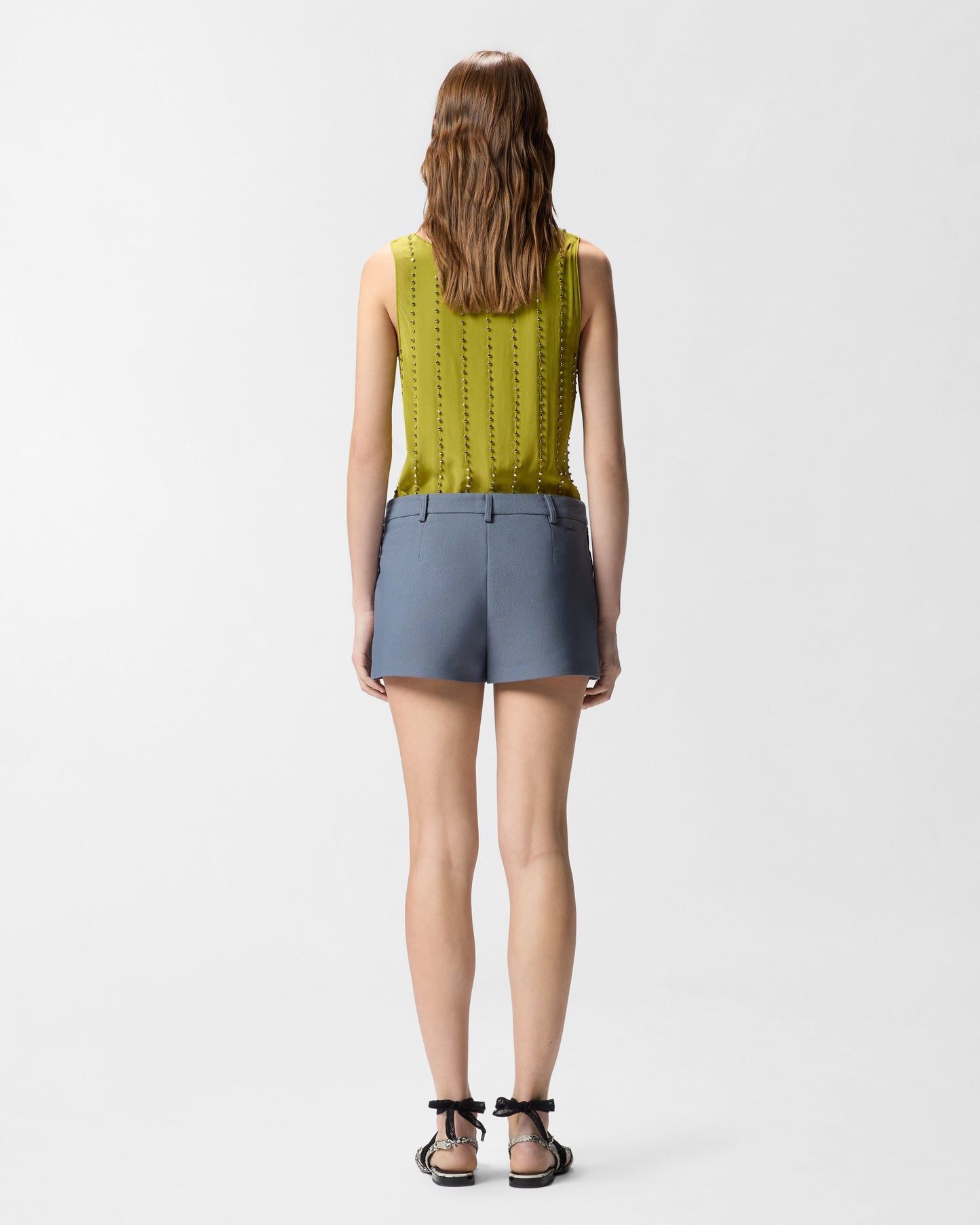 Shorts with topstitching