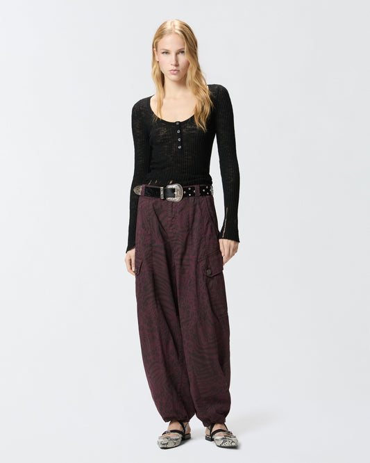 Balloon trousers with animal motif