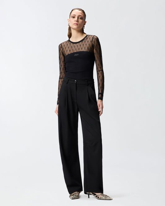 Jersey sweater with Love Birds logo lace
