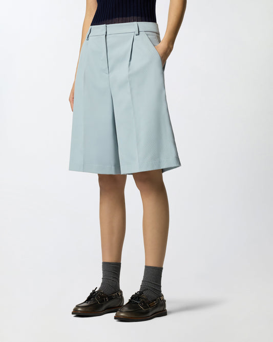 Bermuda shorts with pressed pleat detail