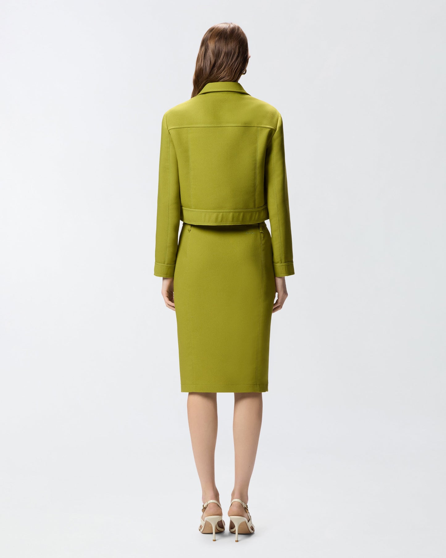 Cropped jacket with topstitching
