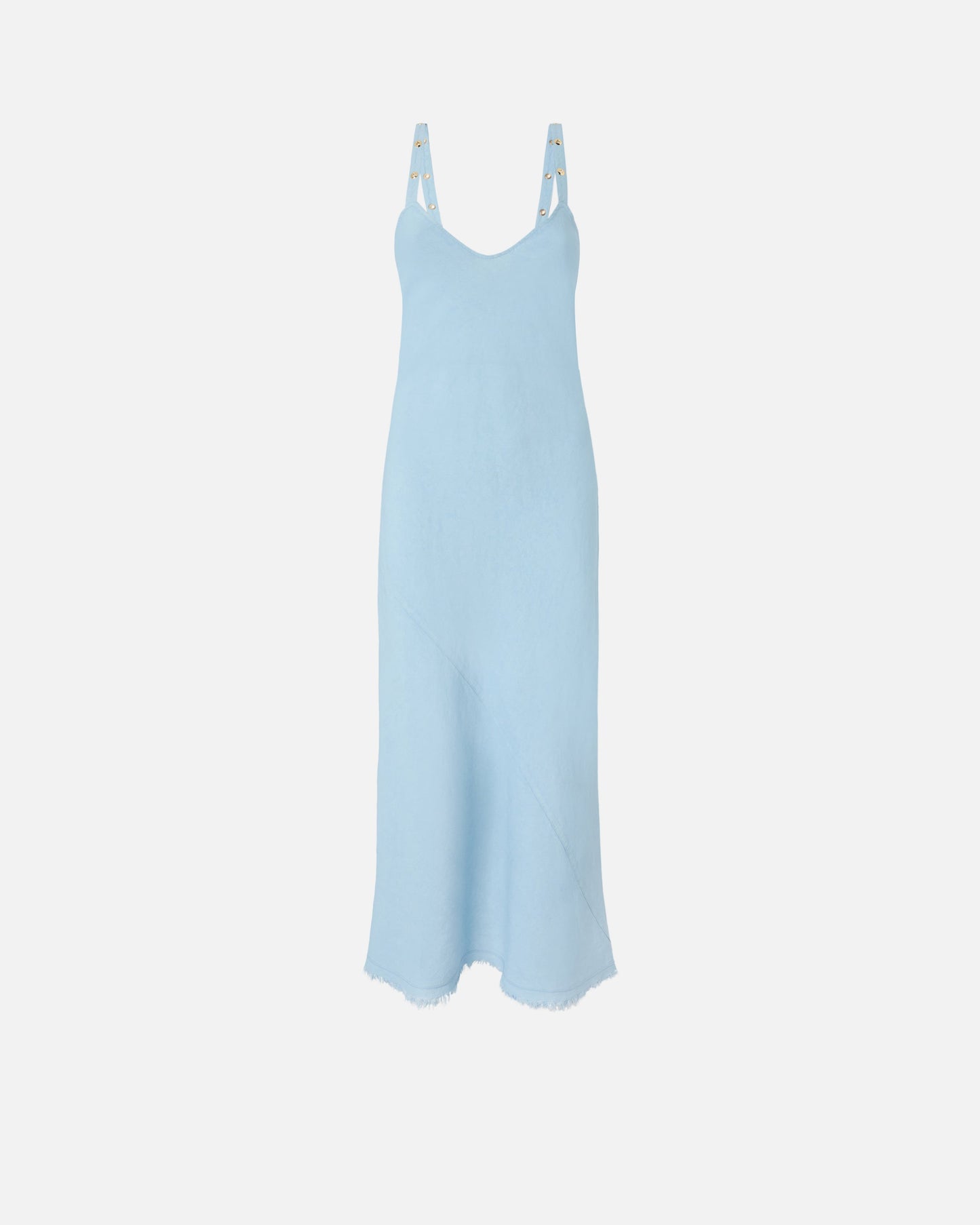 Midi slip dress with decorated straps