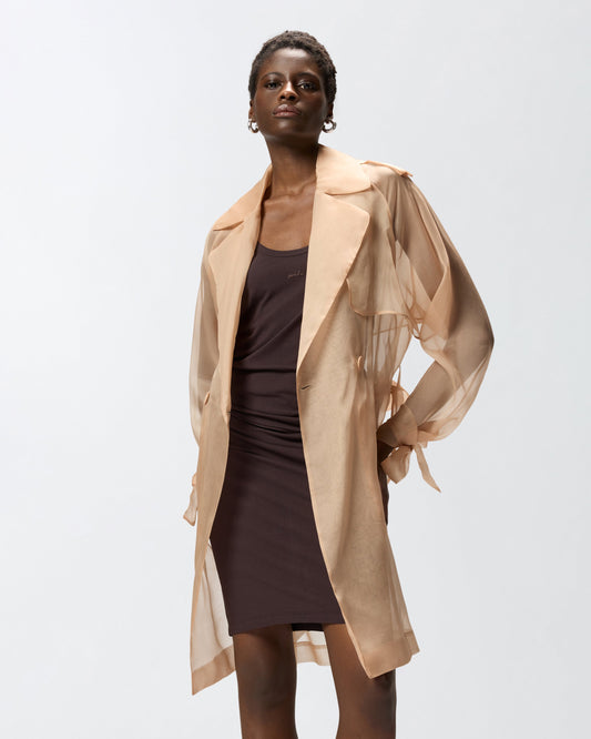 Silk organza trench coat