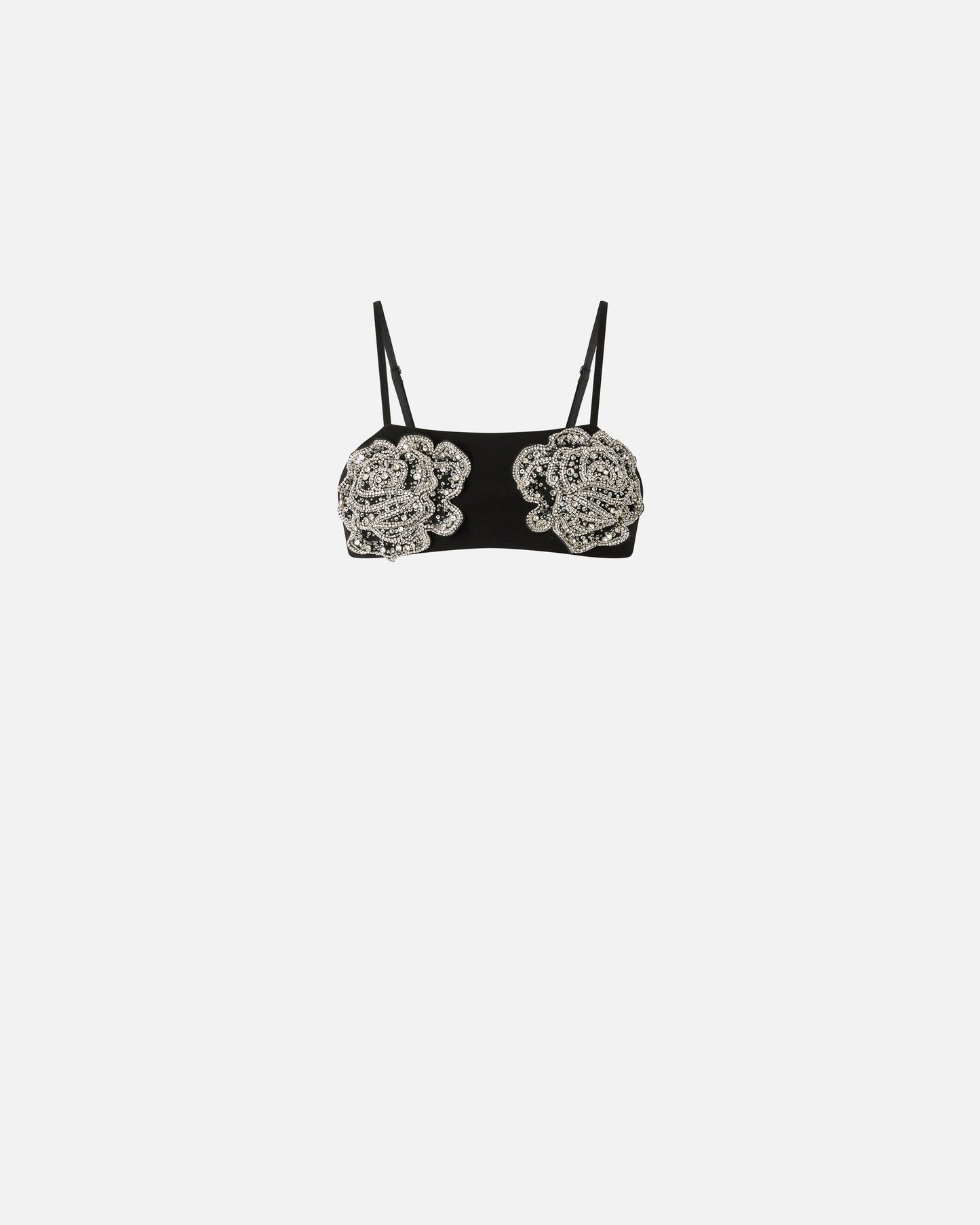 Bra with embroidered jewel rose