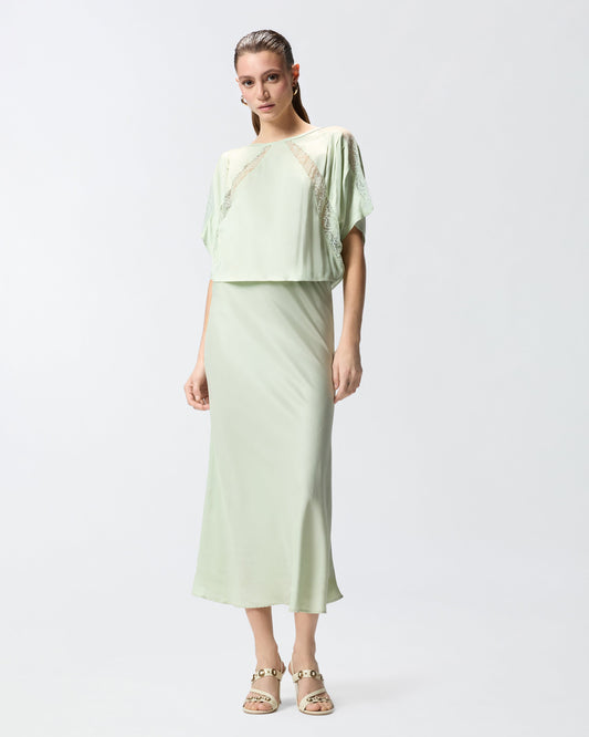 Midi dress with lace details