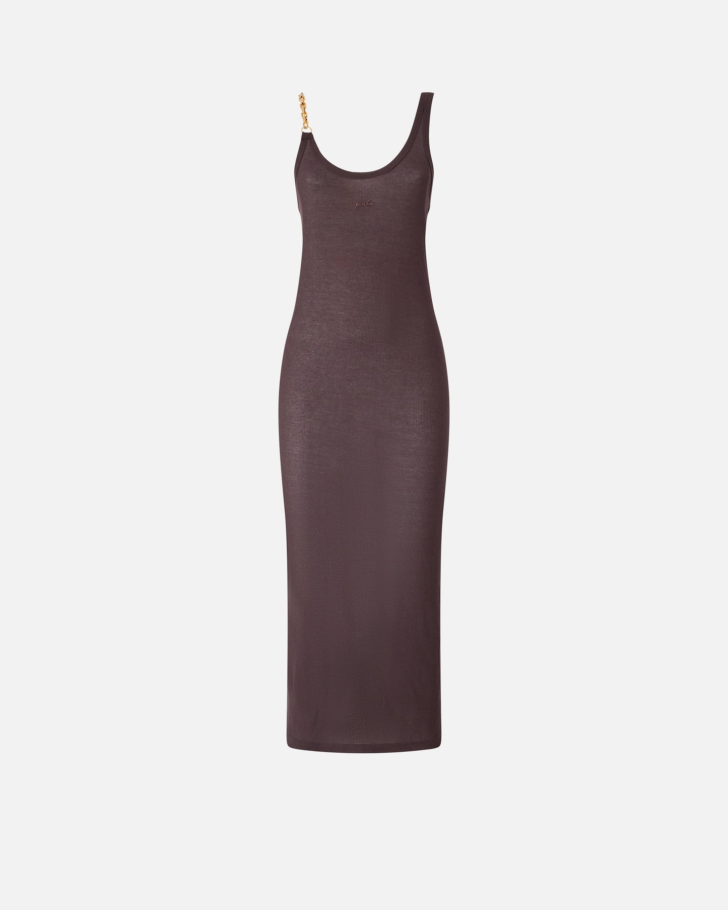 Slim-fit midi dress with jewel strap