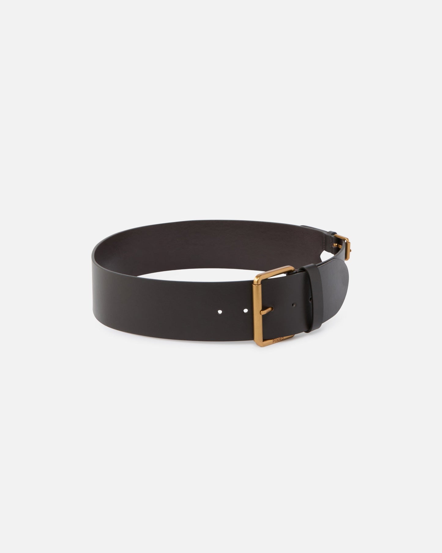 Smooth leather belt with straps, 6 cm