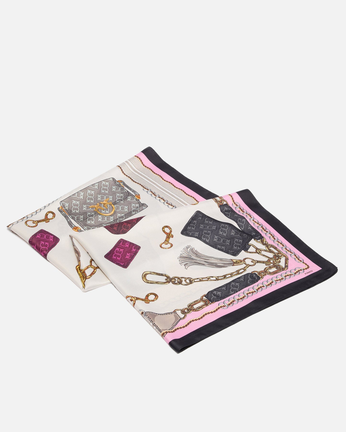 Scarf with bag print