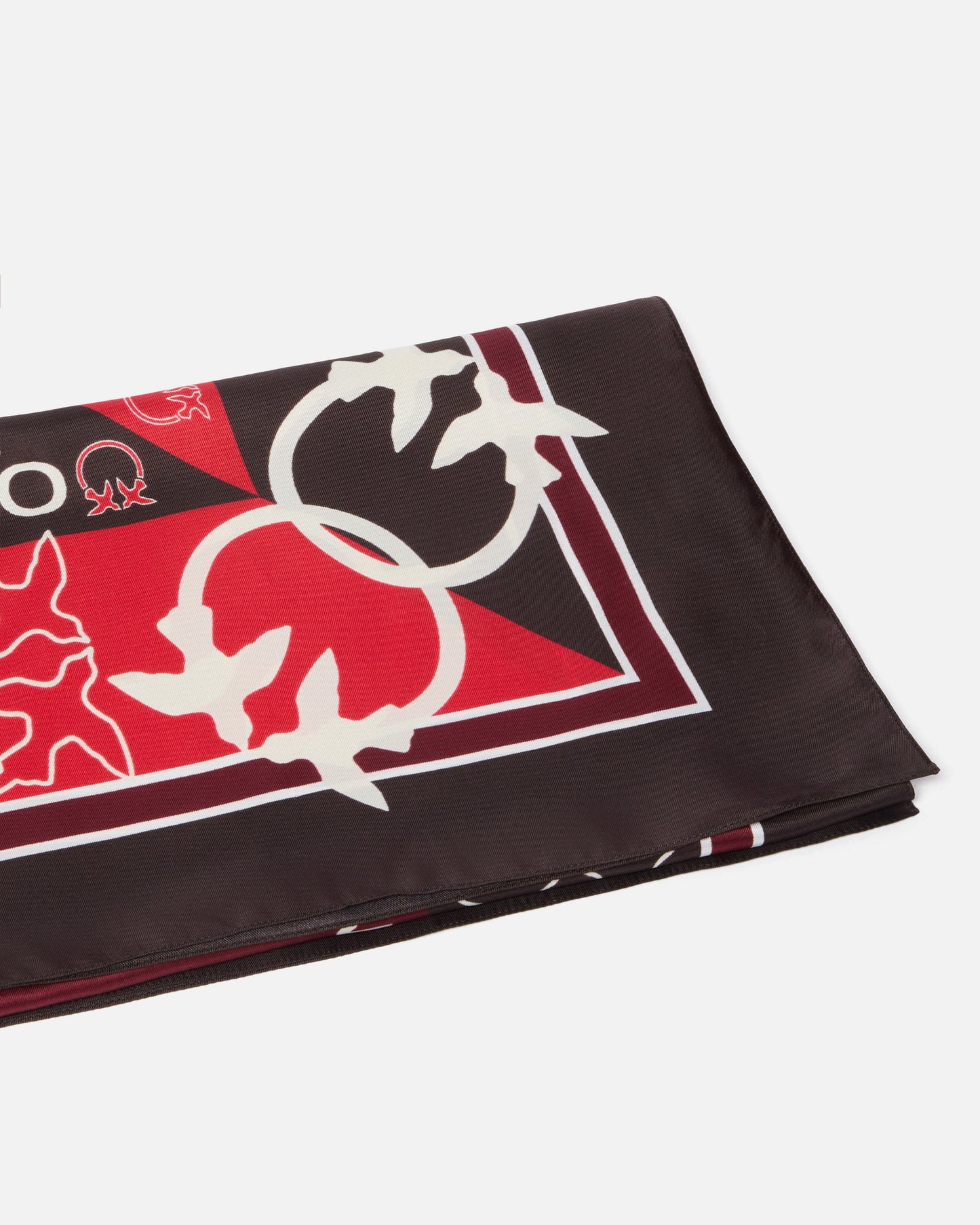Two-tone scarf with logos
