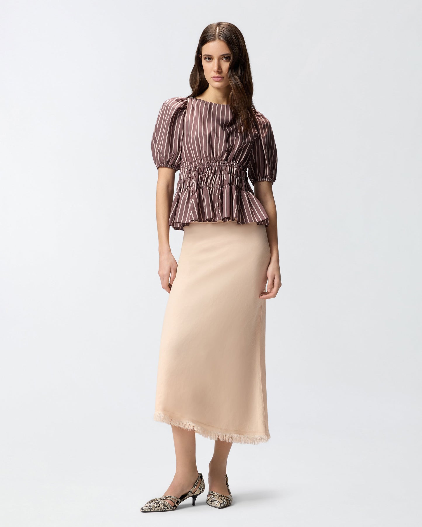 Striped cropped top with open back