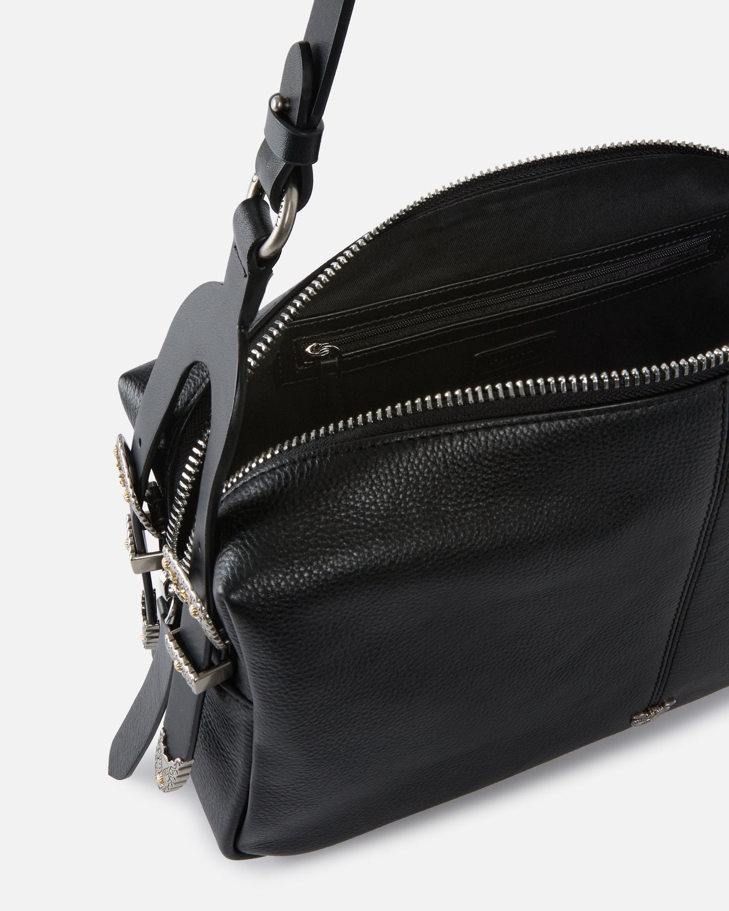 Keeper Bag medium shoulder bag in new biker leather