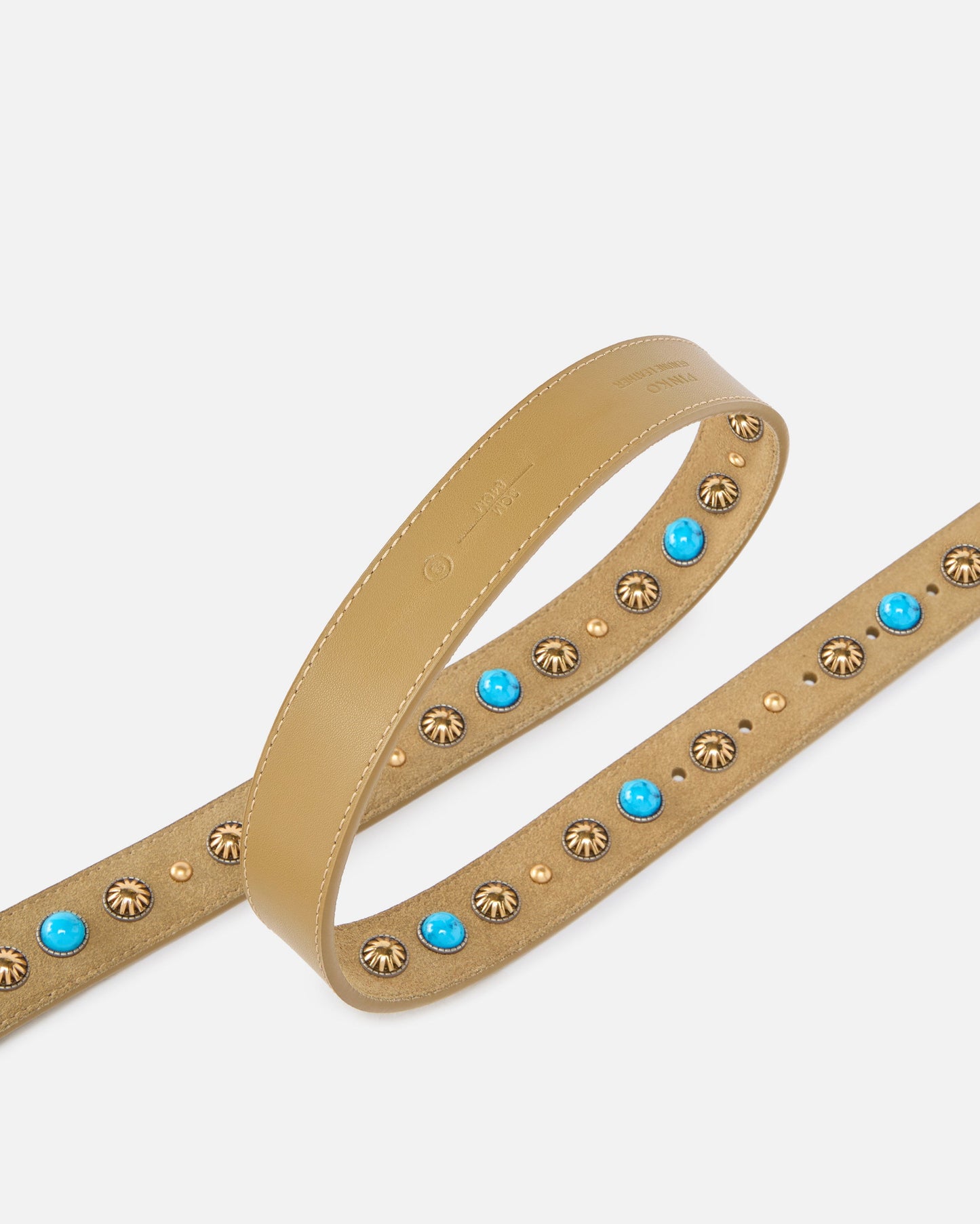 Suede belt with studs, 3 cm