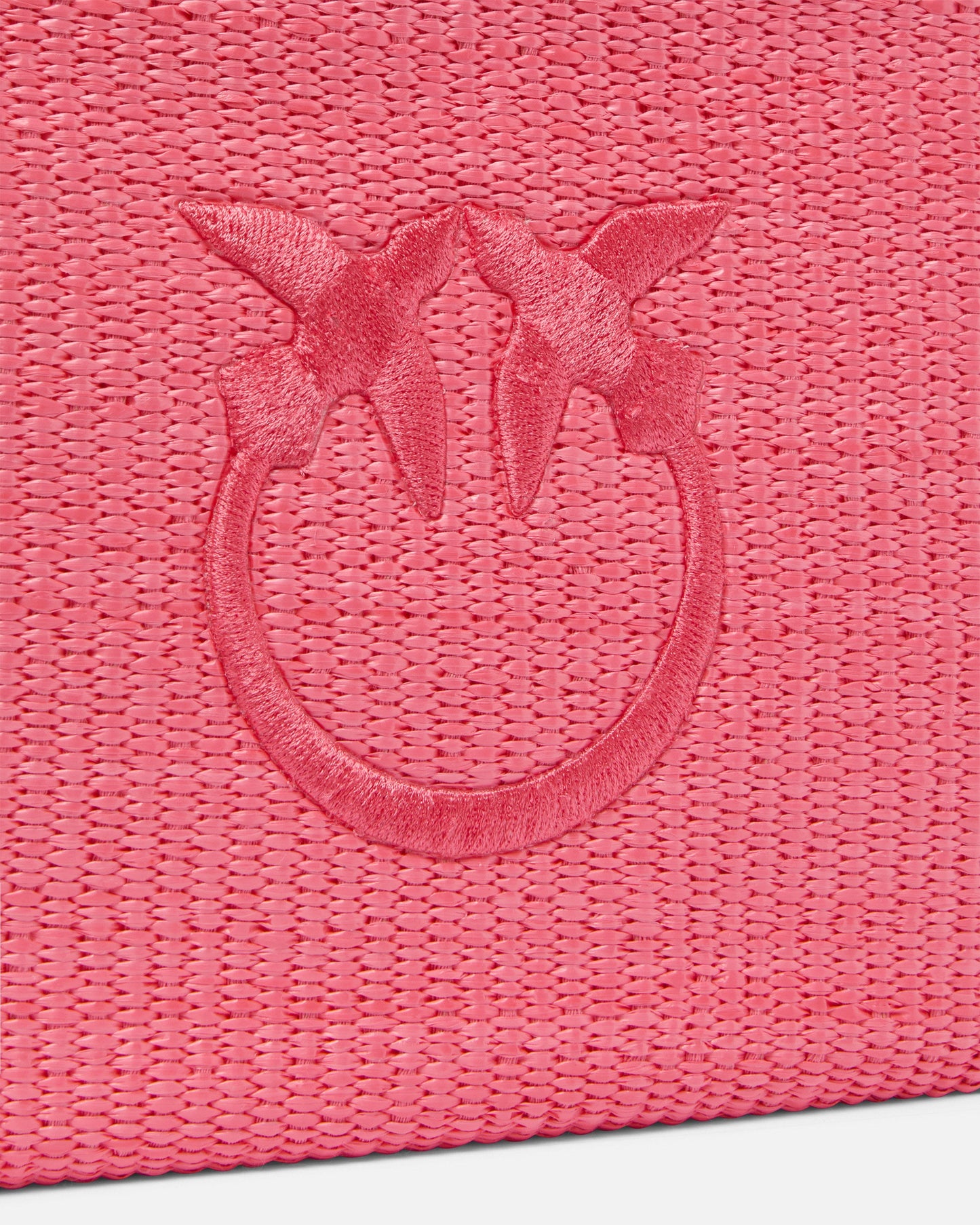 Raffia clutch with Love Birds logo
