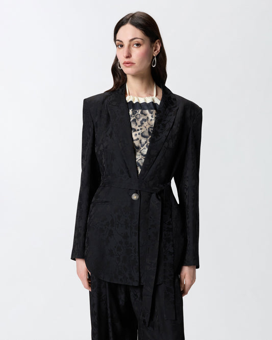 Floral jacquard kimono jacket