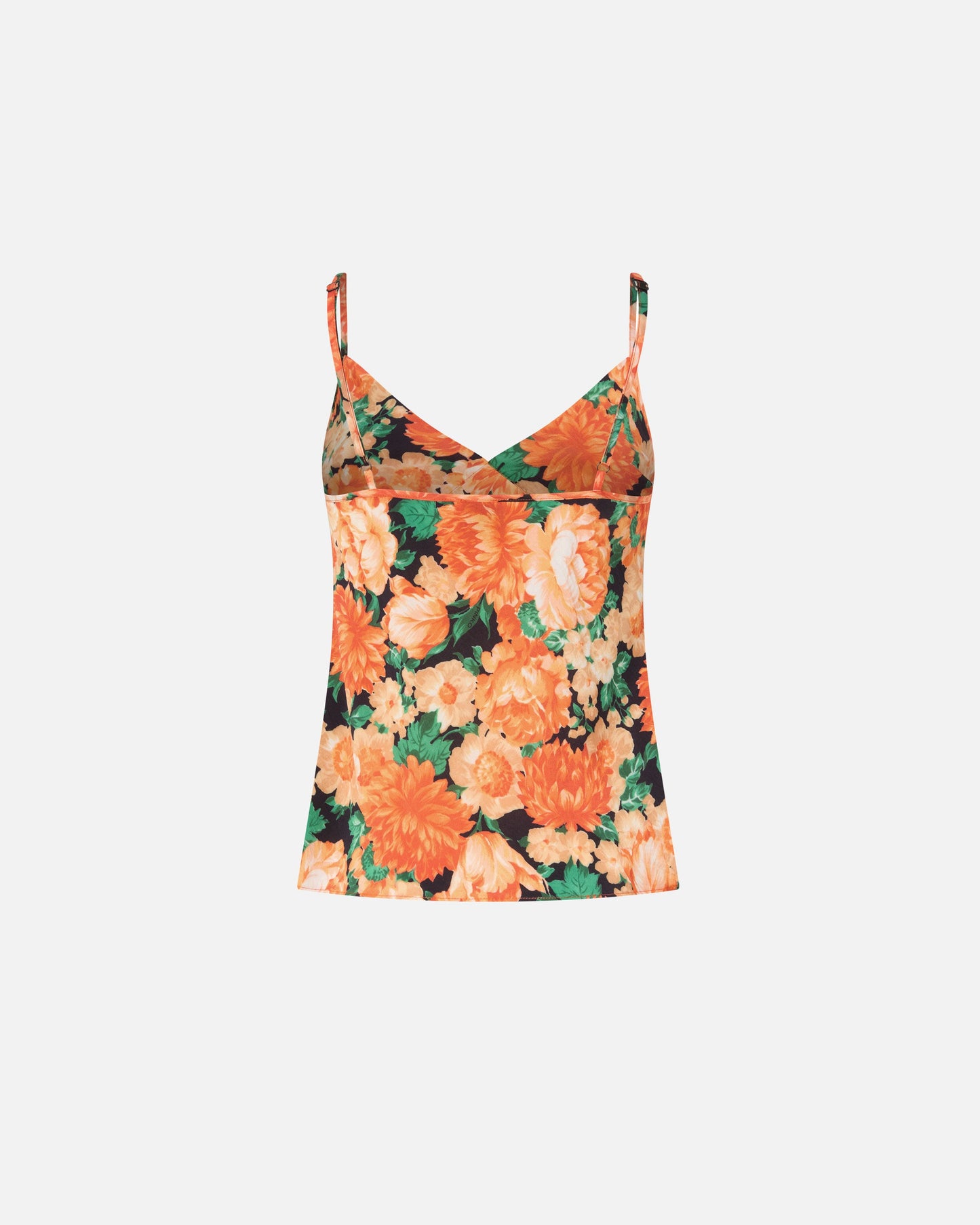 Sleeveless top with fringing and floral print