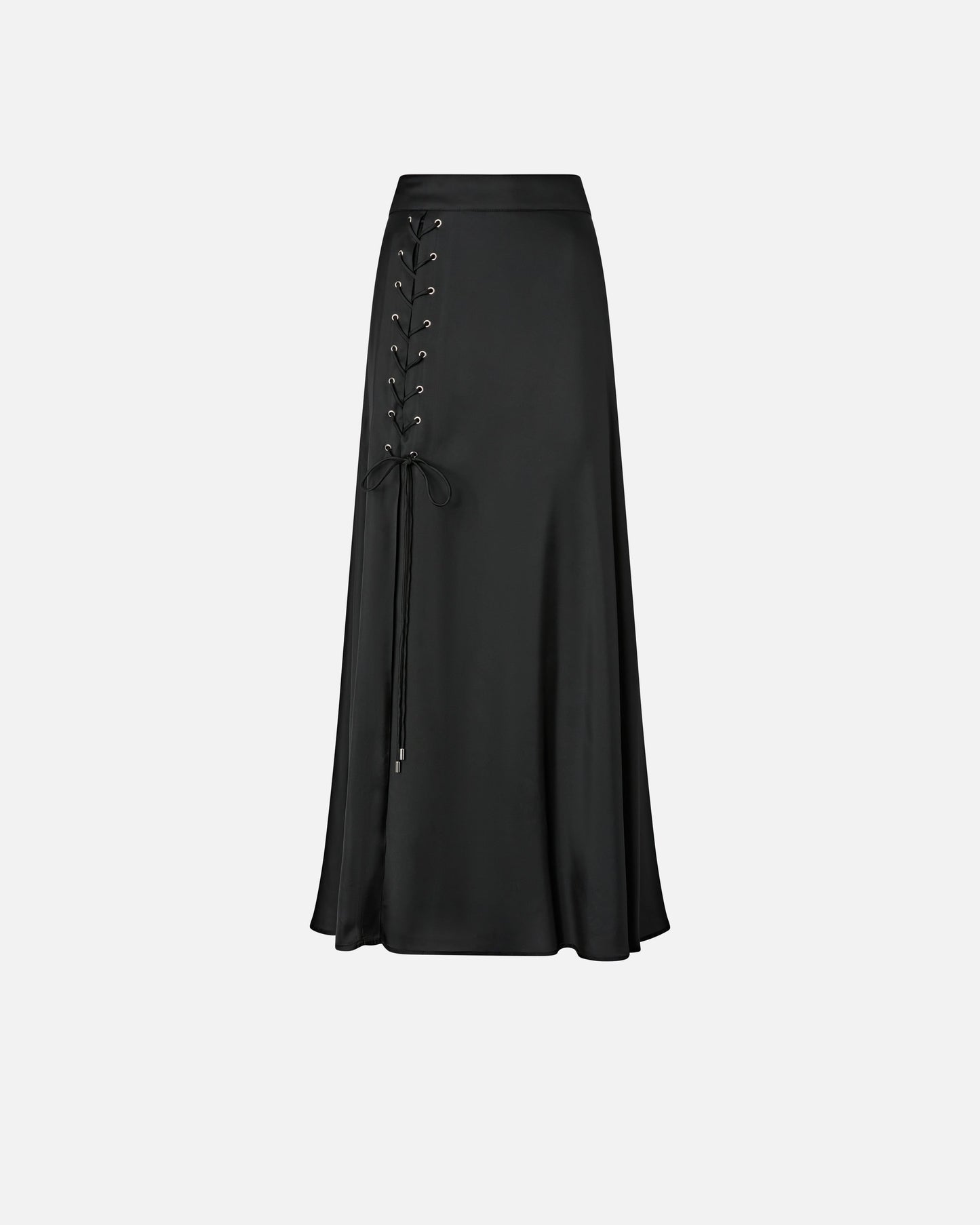 Long skirt with slit and laces