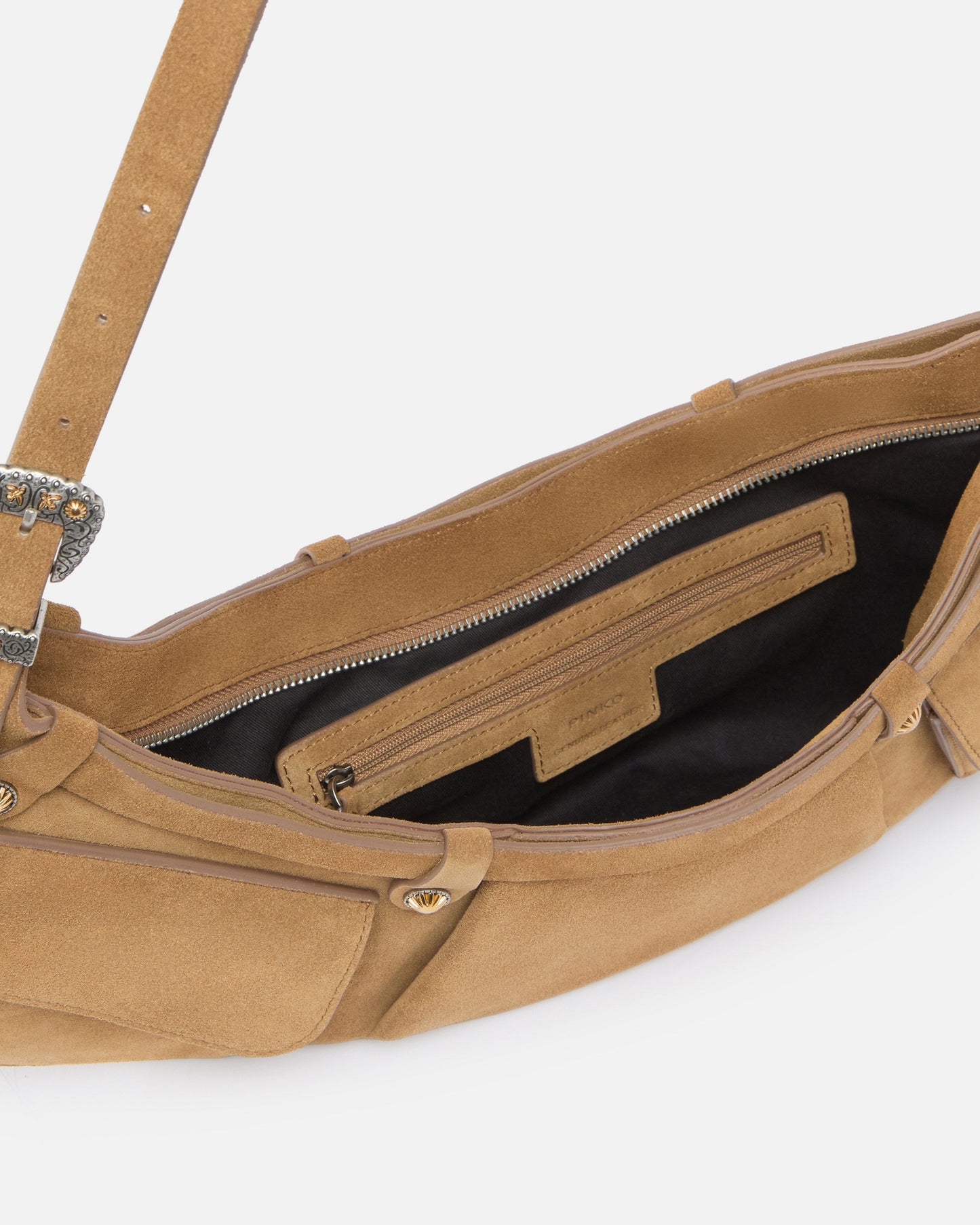 Pocket Body Bag large shoulder bag in suede with pockets