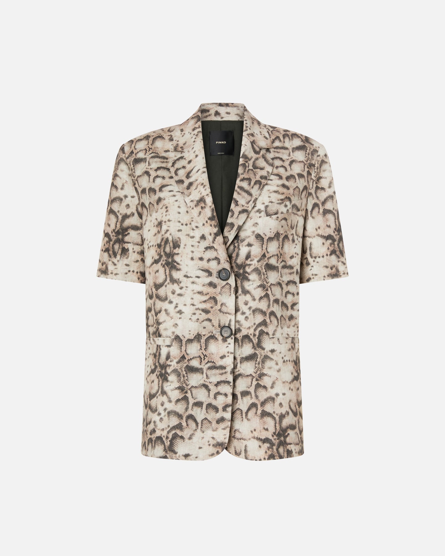 Short-sleeved jacket with snake print