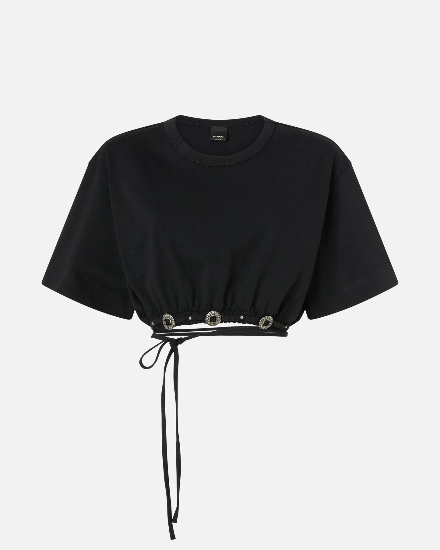 Cropped T-shirt with lace and Texan details