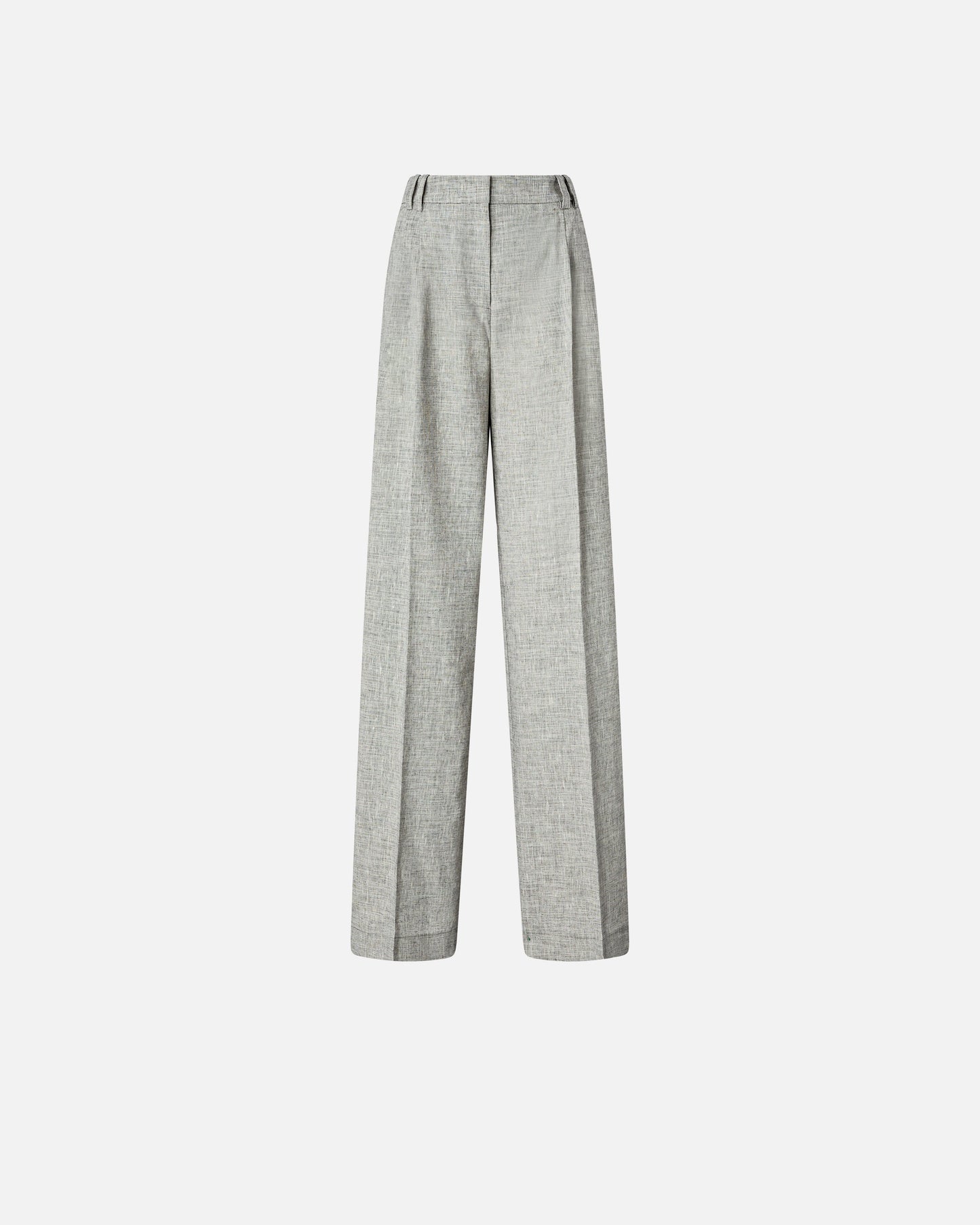 Slub trousers with pressed pleat detail