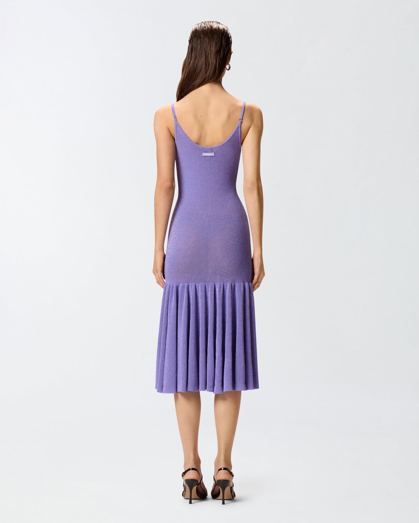 Mini dress with shoulder straps and pleats