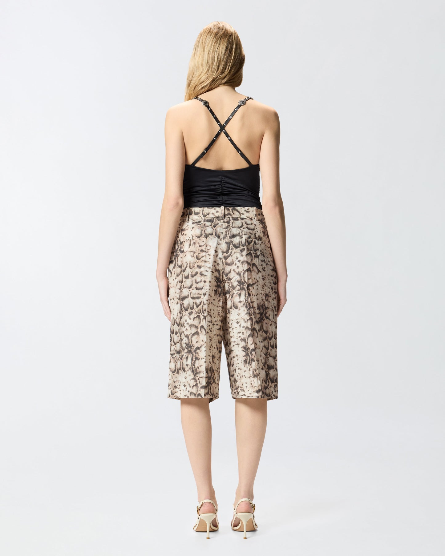 Bodysuit with crossed shoulder straps
