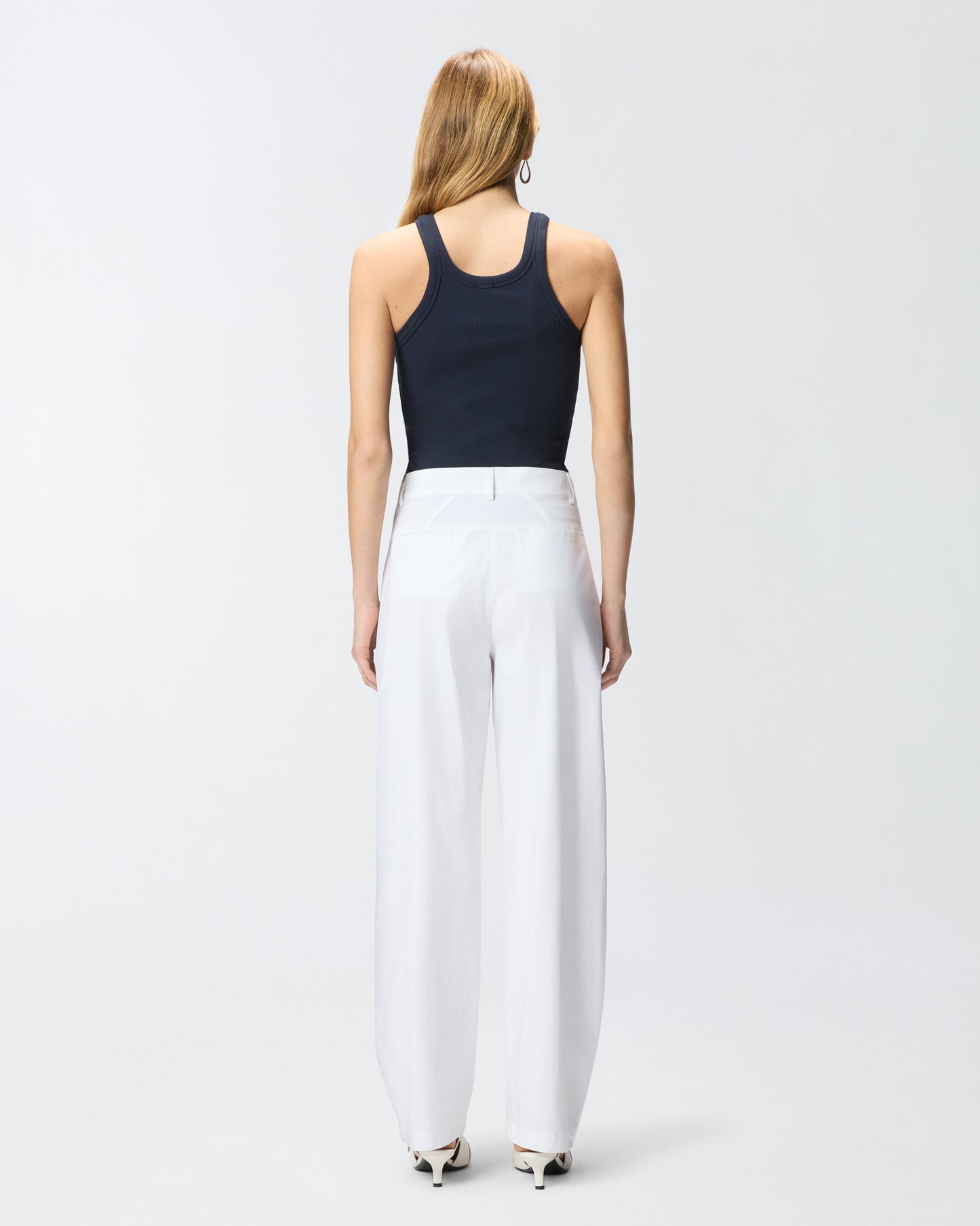 Ribbed vest top with logo 3D logo