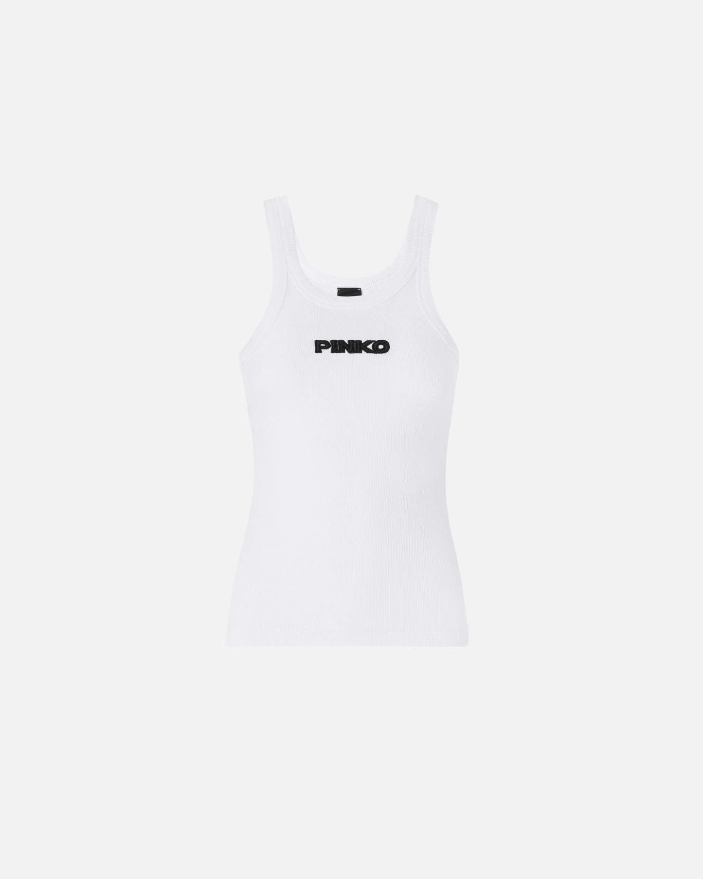 Ribbed vest top with logo 3D logo
