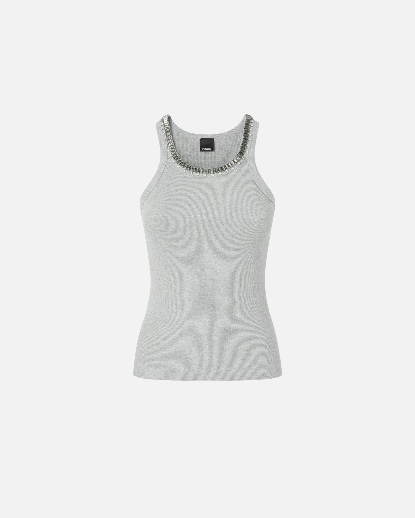 Ribbed top with bejewelled embellishment