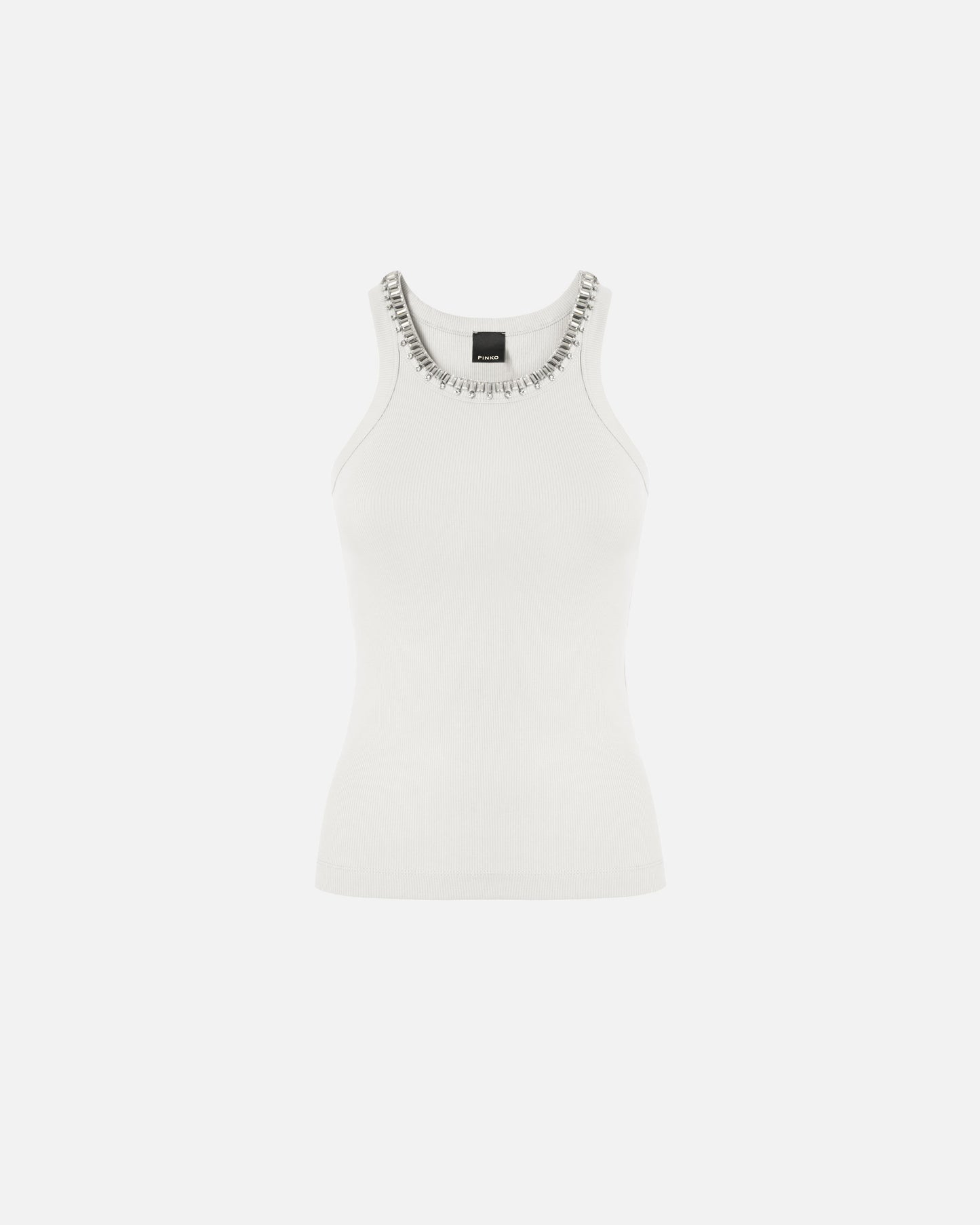Ribbed top with bejewelled embellishment