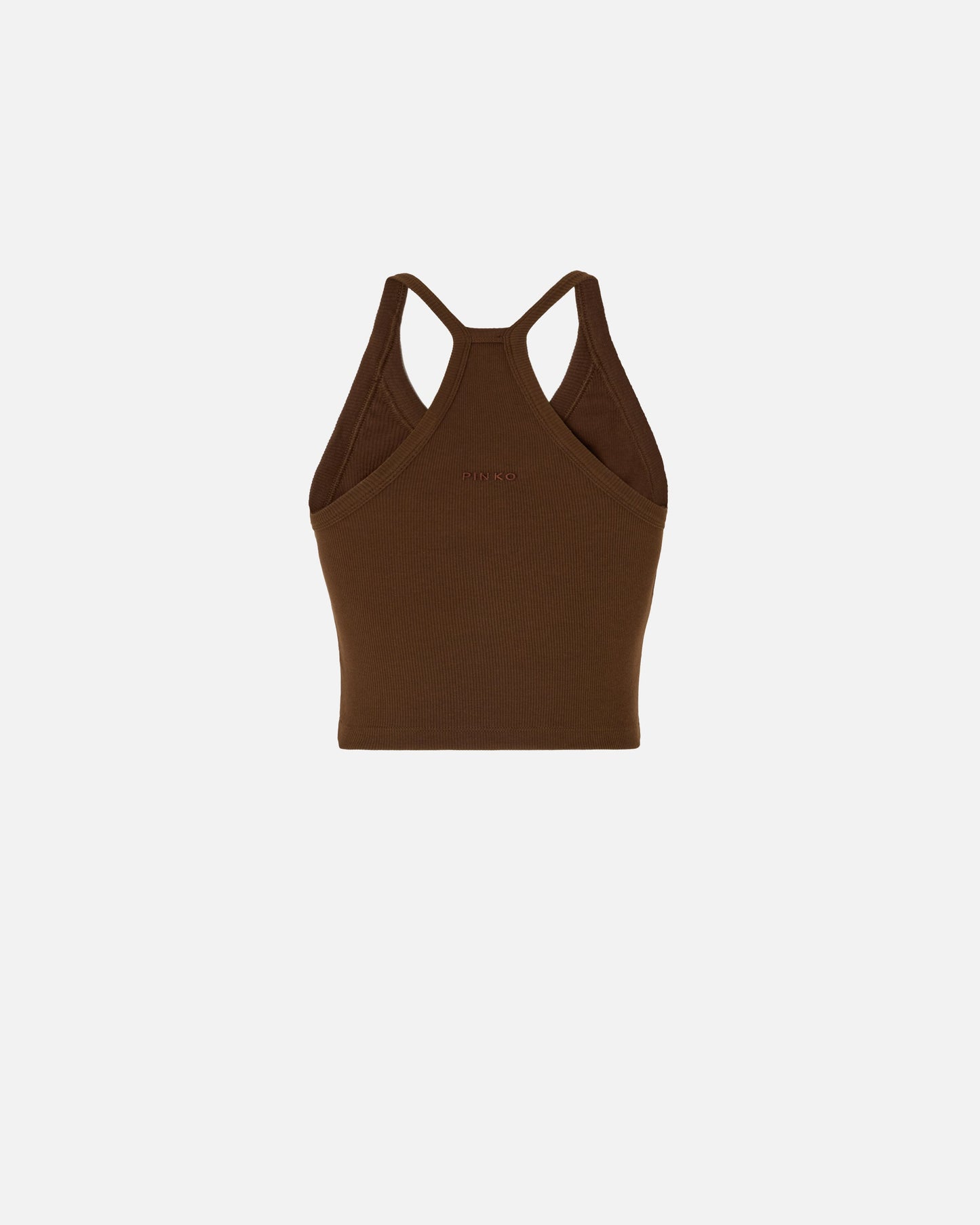 Cropped vest top with asymmetric neckline