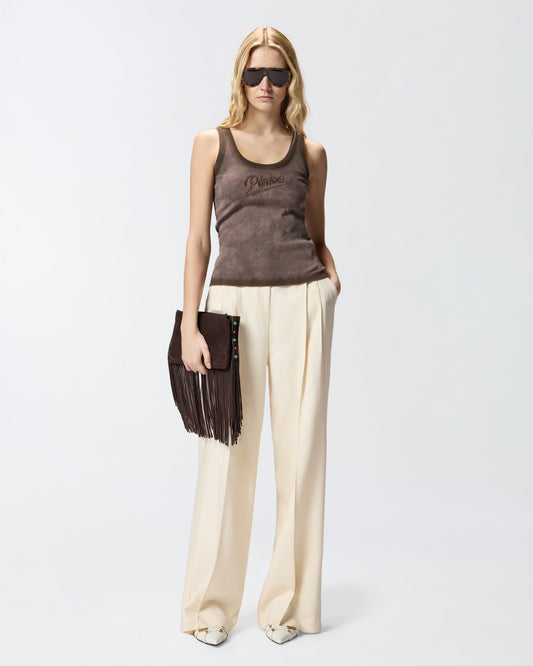 Spray-effect vest top with logo embroidery