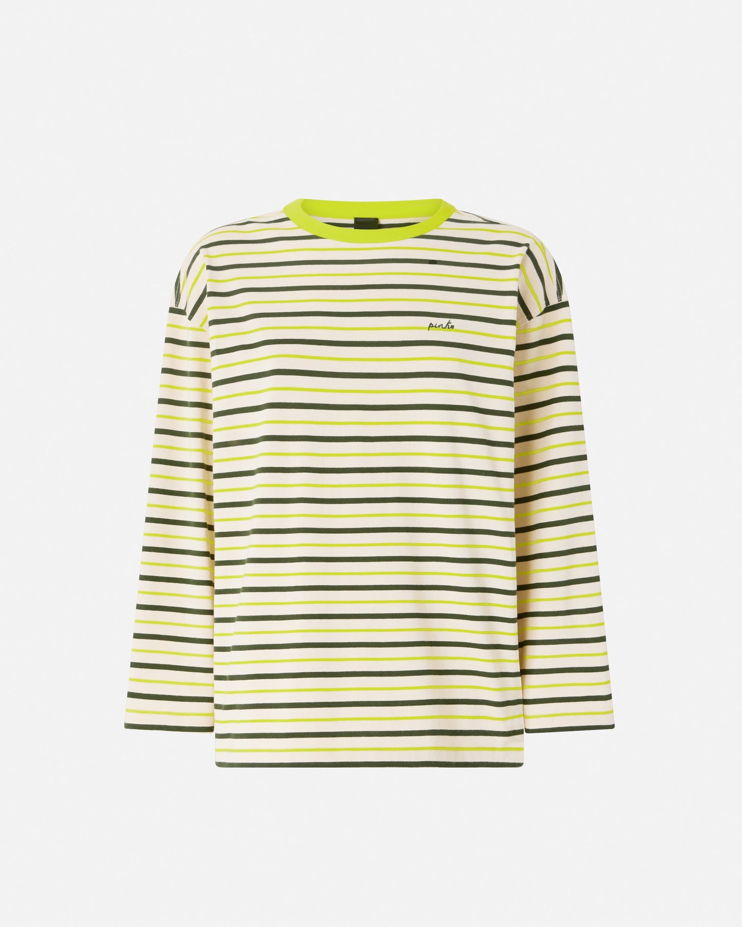 Striped top with logo embroidery