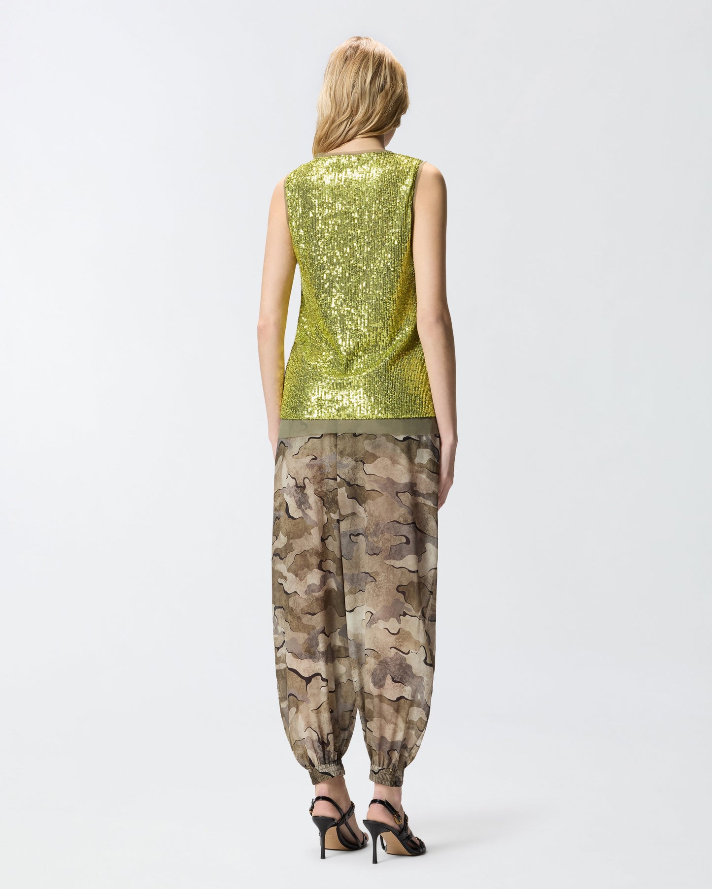 Fully sequinned vest top