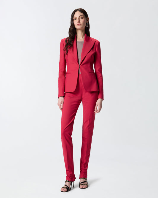 Satin trousers with adjustable hem slit detail