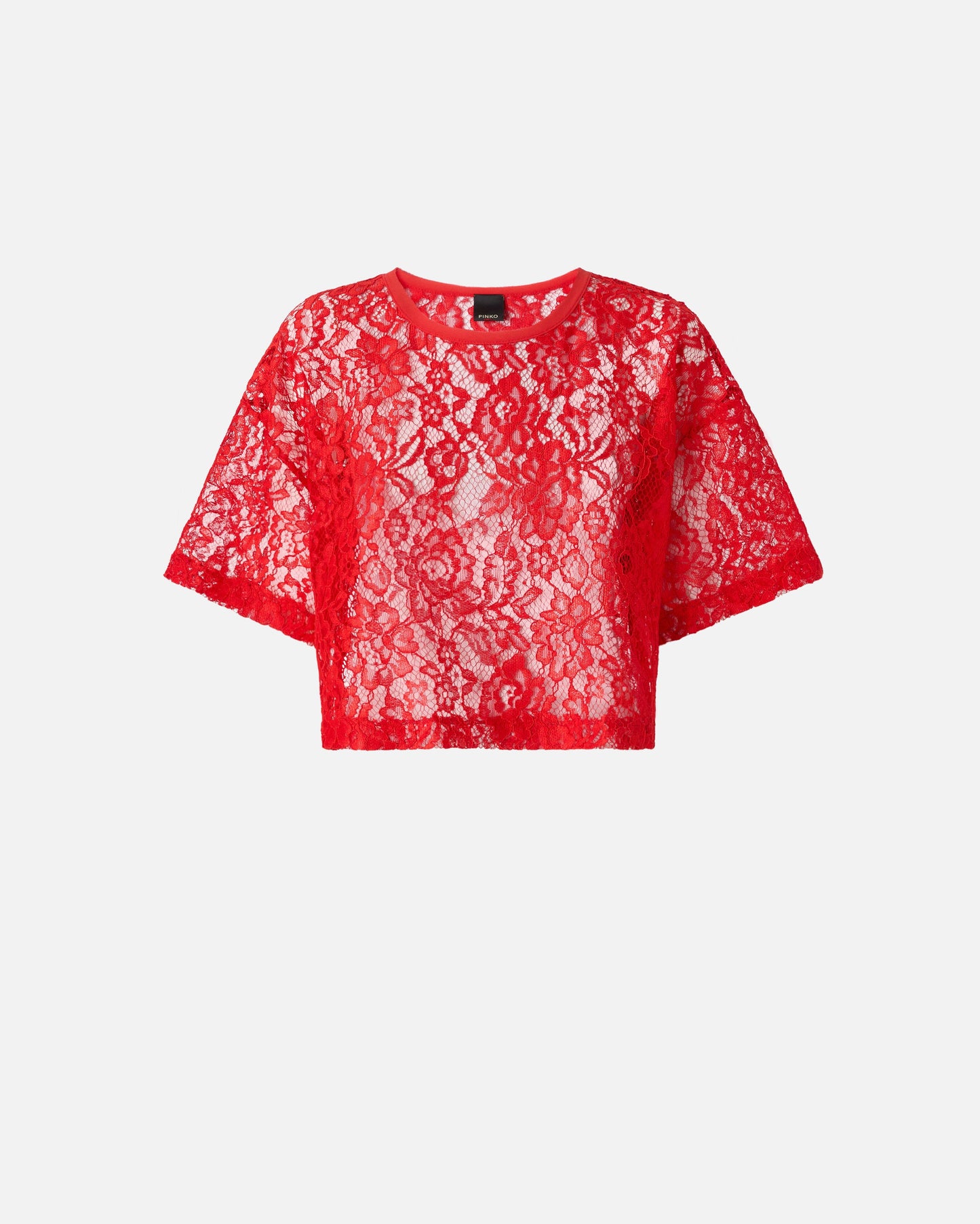 Cropped lace t-shirt