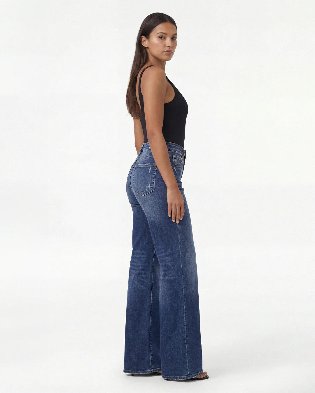 BBL Wide Leg Jeans mit mittlerer Leibhöhe