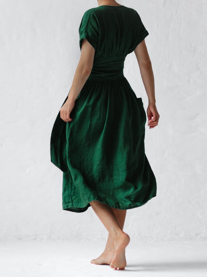 Leinenkleid mit Schnürung