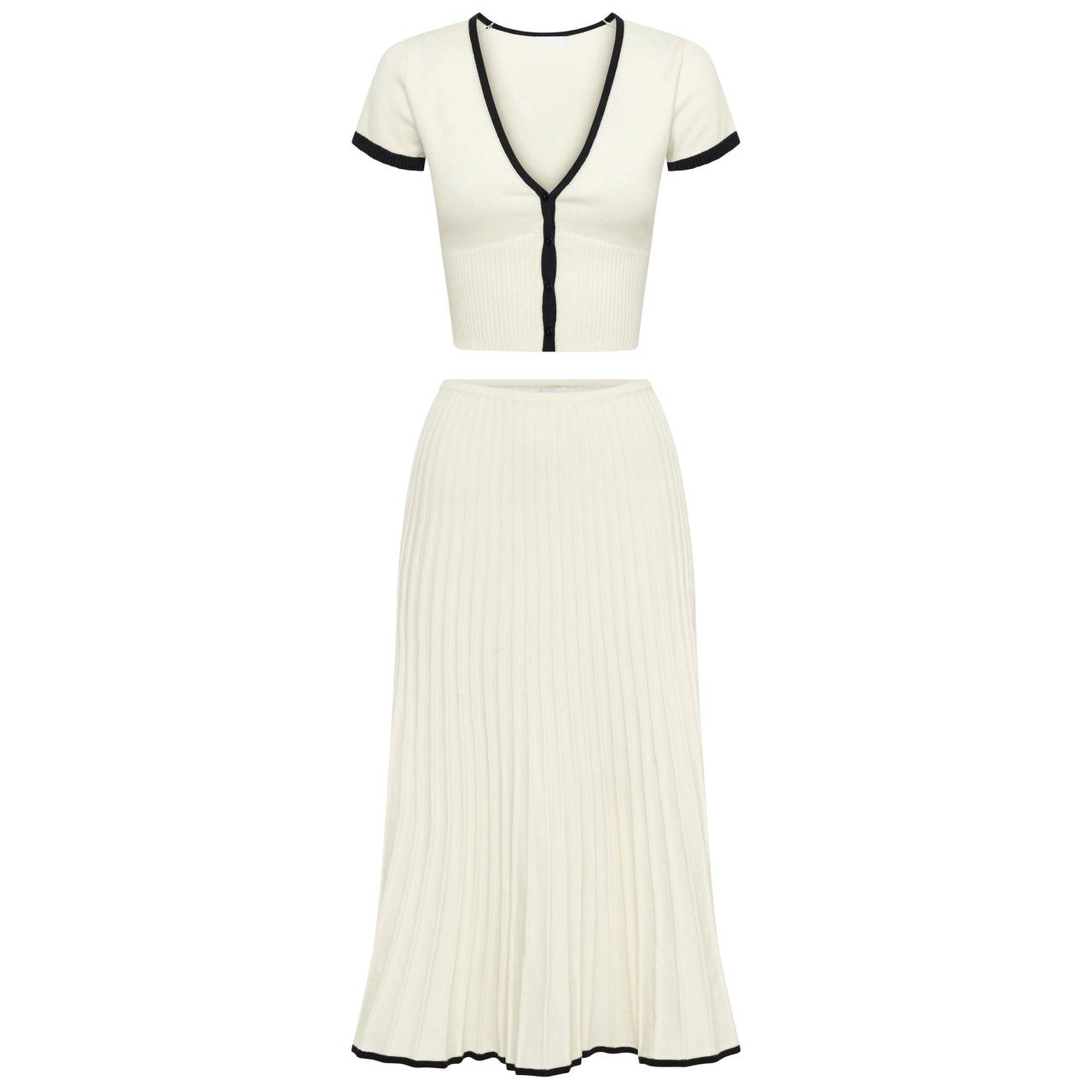JOLENE Strick-Top und Midirock-Set