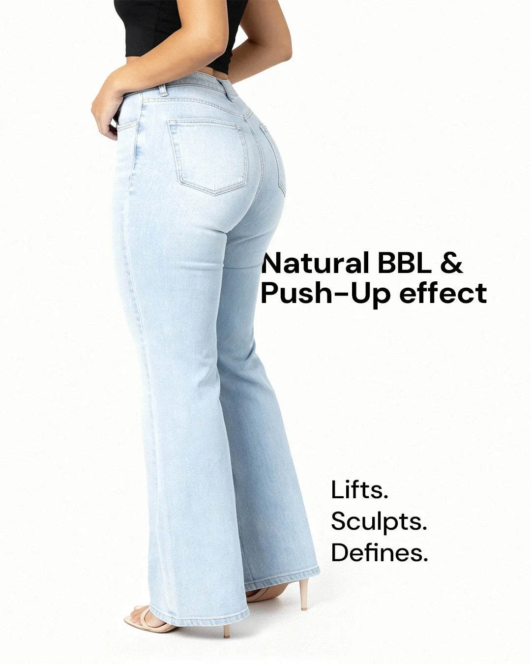 BBL Wide Leg Jeans mit mittlerer Leibhöhe