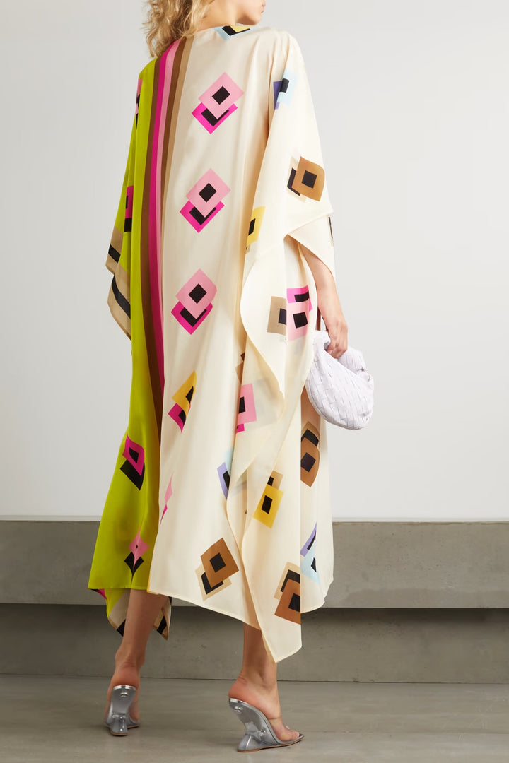 Women's kaftan with geometric pattern
