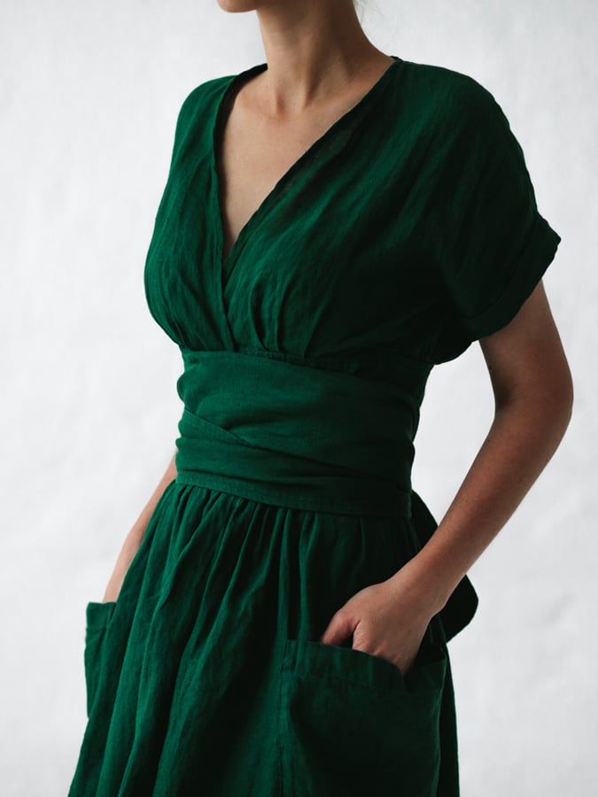 Leinenkleid mit Schnürung