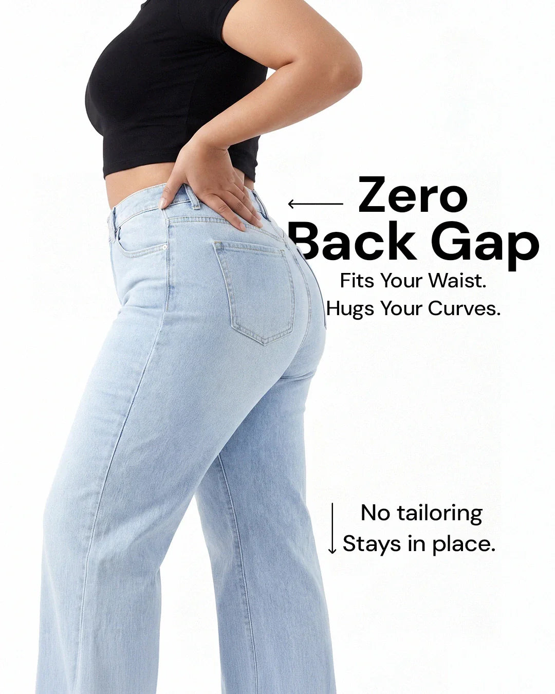 BBL Wide Leg Jeans mit mittlerer Leibhöhe