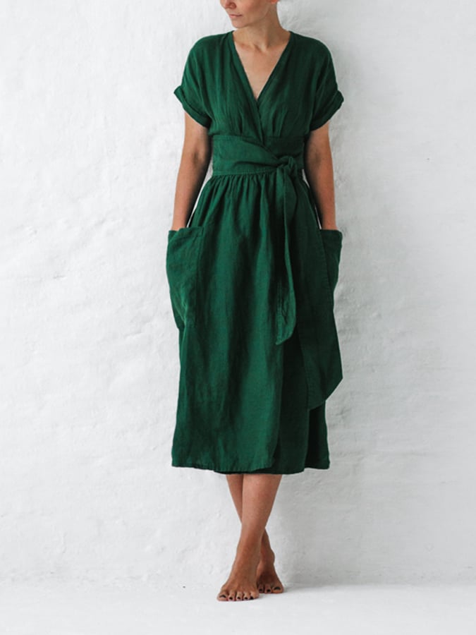 Leinenkleid mit Schnürung