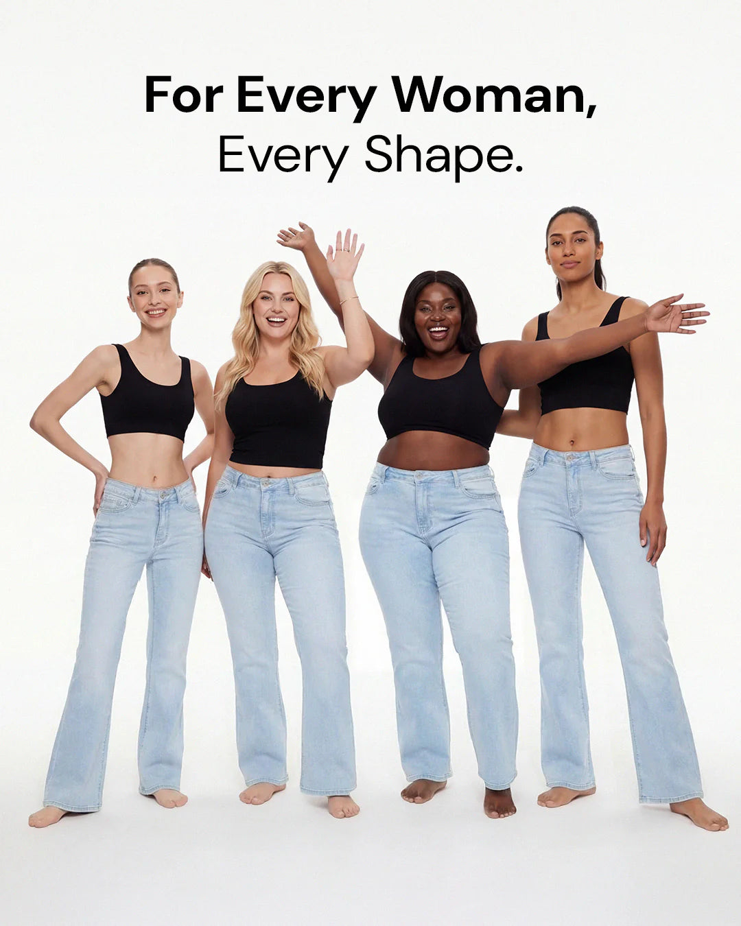 BBL Wide Leg Jeans mit mittlerer Leibhöhe