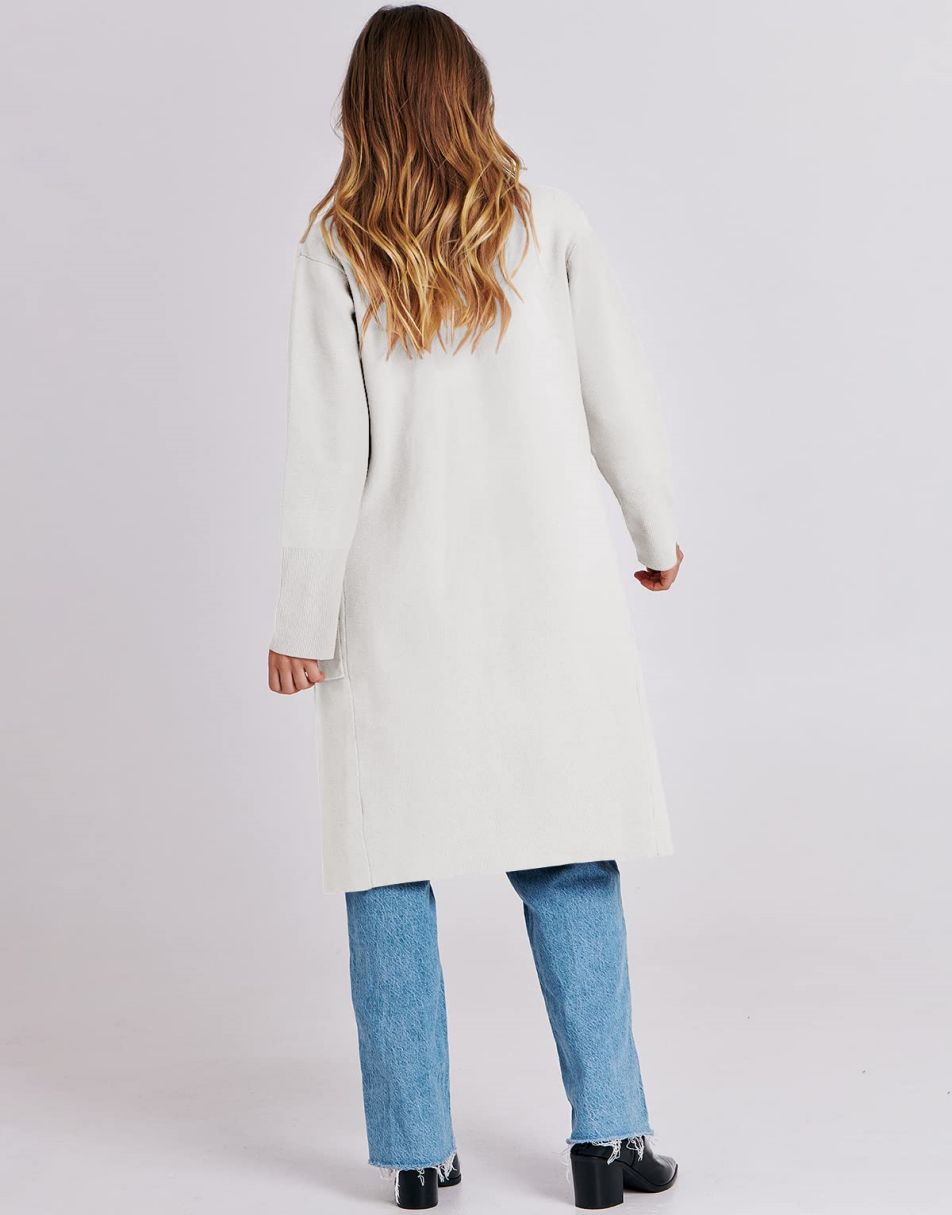 ANRABESS Cardigan für Damen Oversized Offener Pullover Mantel Langarm Revers Blazer Jacke Herbst Oberbekleidung Coatigan