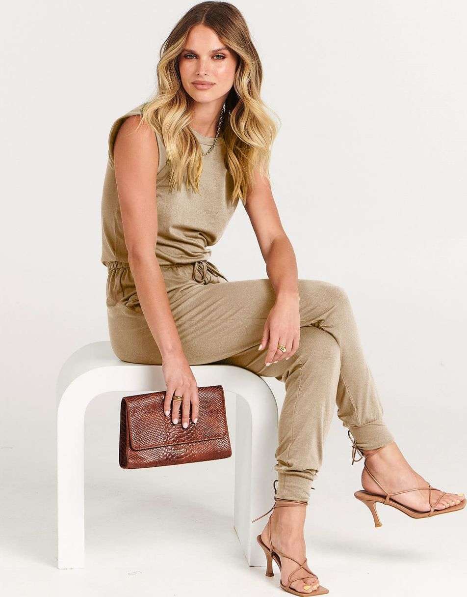 ANRABESS Rundhals-Overall, ärmellos, dehnbar mit Taschen