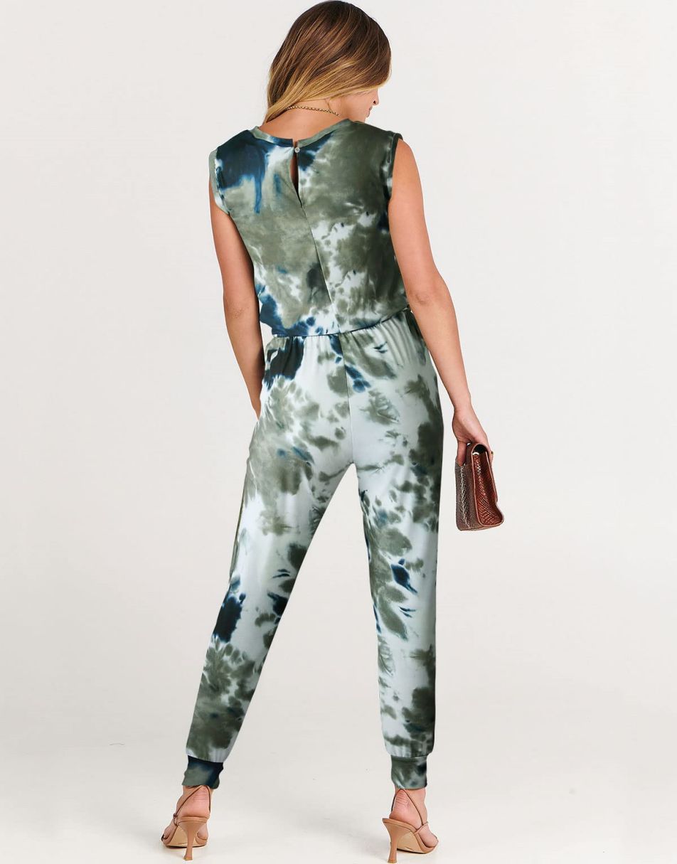 ANRABESS Rundhals-Overall, ärmellos, dehnbar mit Taschen