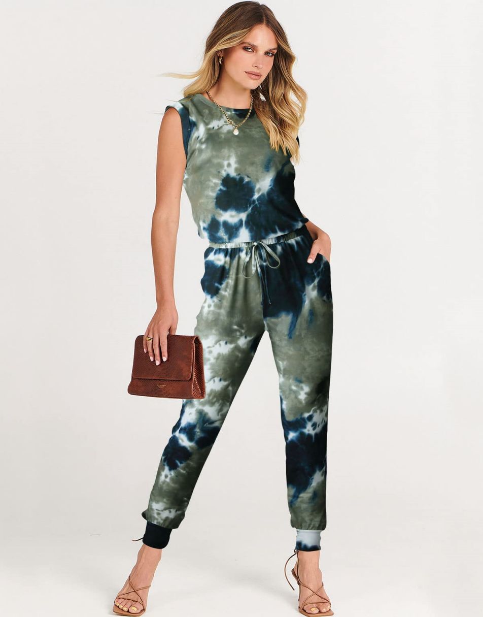 ANRABESS Rundhals-Overall, ärmellos, dehnbar mit Taschen